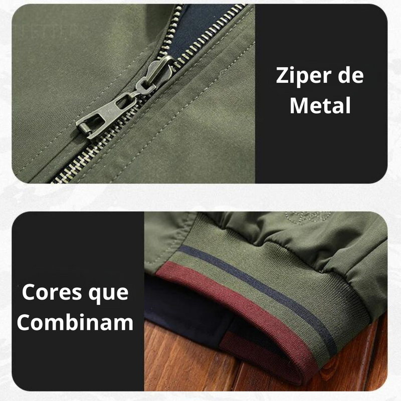 Jaqueta Masculina Corta Vento com Bolsos Externos com Ziper