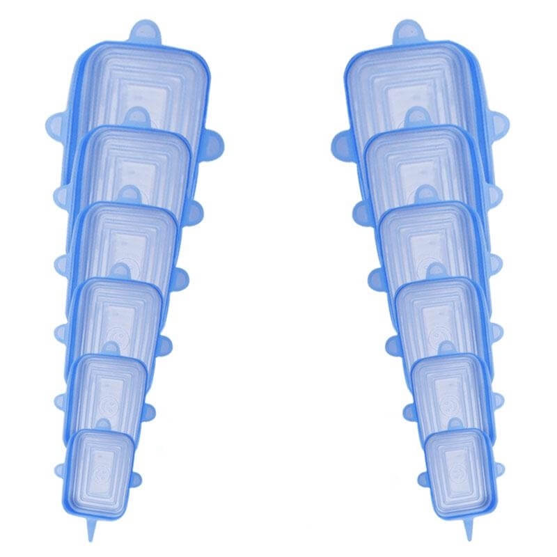 Compre 6 Leve 12 - Kit 12 Tampas de Silicone Reutilizável (UNIVERSAL) - Super Elástico