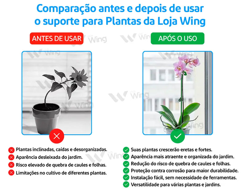 PlantSup - Suporte Inteligente Anti-Perda para Plantas [PAGUE 10 LEVE 20]