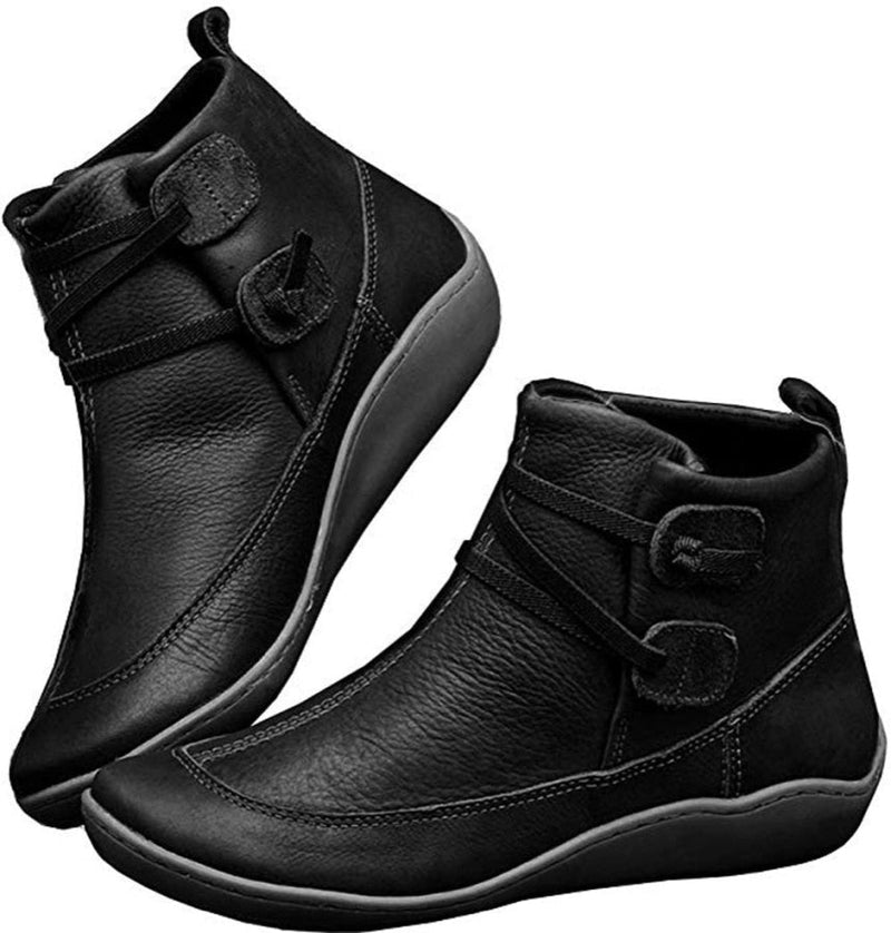 Bota Feminina Confortável de Couro Cano Curto - ComfortLeather