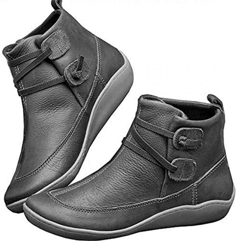 Bota Feminina Confortável de Couro Cano Curto - ComfortLeather